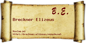 Breckner Elizeus névjegykártya